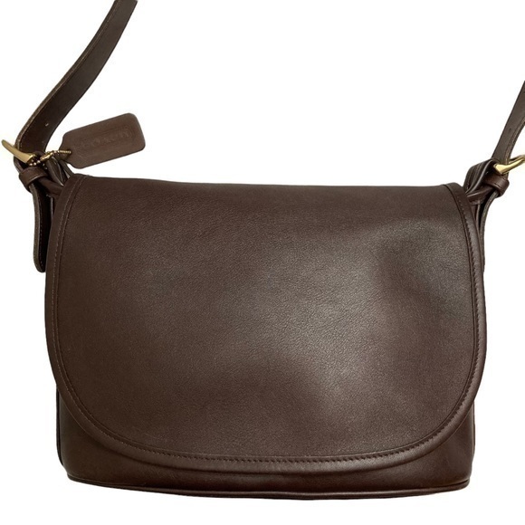 Coach Vintage Brown Leather Fletcher Flap Bag 4150